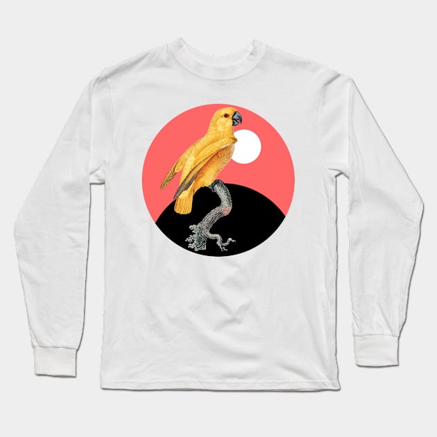 Cute Parrot Vintage Day Background Long Sleeve T-Shirt by Bohemianz